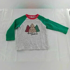 Christmas Tree Different Colors Girls Size 3 Grey Long Sleeve Shirt